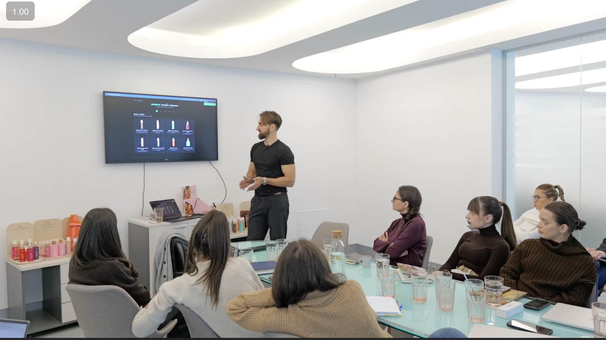 Valentin Andreev training the Cocosolis team on Anchor Suite in their boardroom
