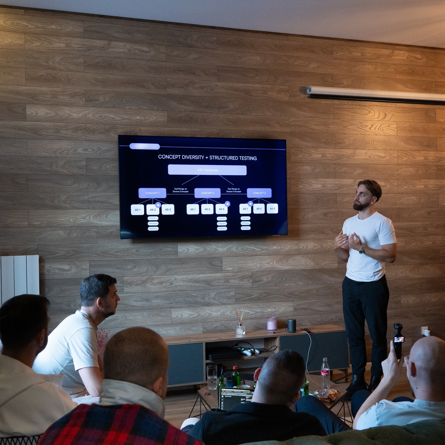Valentin teaching a private workshop on ad systems